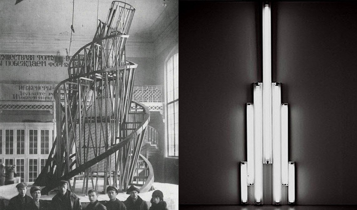 Vladimir Tatlin, Monument to the Third Internationa, 1919-1920 and Dan Flavin, "monument" to V. Tatlin, 1966/69 Vladimir Tatlin, Monument to the Third Internationa, 1919-1920 and Dan Flavin, "monument" to V. Tatlin, 1966/69